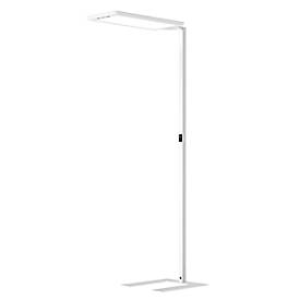 LED-Stehleuchte Waldmann YARA.single, 107 W, 15000 lm, 2700–6500 K, magnetisches Bedienteil, Bewegungs- & Tageslichtsensor, Direkt-/Indirektlicht, weiß
