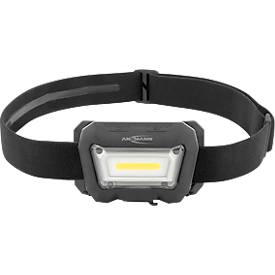LED-Stirnlampe Ansmann HD280RS, 280 Lumen, 21 m Reichweite, 110 g, IP65, Gestensteuerung, flexibles Stirnband, L 78,4 × B 47,4 × H 45,9 mm, schwarz