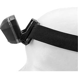 LED-Stirnlampe Ansmann HD280RS, 280 Lumen, 21 m Reichweite, 110 g, IP65, Gestensteuerung, flexibles Stirnband, L 78,4 × B 47,4 × H 45,9 mm, schwarz