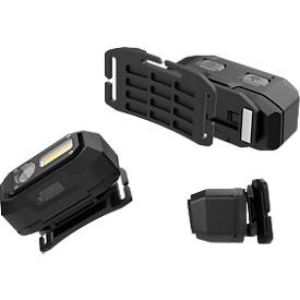 LED-Stirnlampe Ansmann HD800RS, 800 Lumen, 80 m Reichweite, bis zu 10 h, Gestensteuerung, flexibles Stirnband, B 82 × T 41,5 × H 52 mm, schwarz