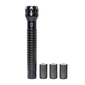 LED Taschenlampe Maul MAULkronos XL, Leistung 10 W, 419 lm, bis 295 m, 33 bis 100 h, 3 Lichtstufen, IPX4, inkl. Batterien, Aluminium, schwarz