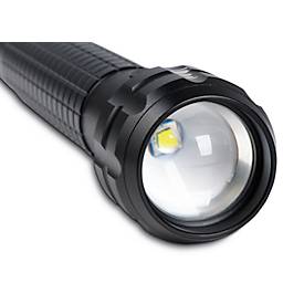 LED Taschenlampe Maul MAULkronos XL, Leistung 10 W, 419 lm, bis 295 m, 33 bis 100 h, 3 Lichtstufen, IPX4, inkl. Batterien, Aluminium, schwarz