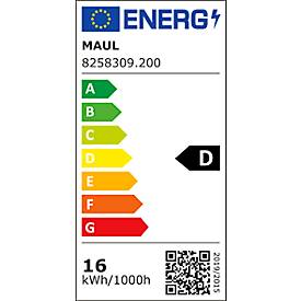 LED-Tischklemmleuchte MAULjuvis, dimmbar, Bewegungs- und Tageslichtsensor, weißaluminium RAL 9006