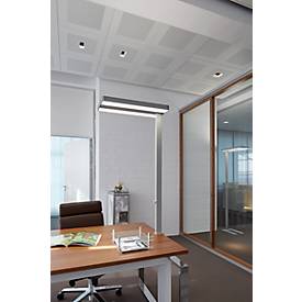 LED-Tischklemmleuchte MAULjuvis, dimmbar, Bewegungs- und Tageslichtsensor, weißaluminium RAL 9006