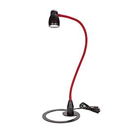 LED-Tischleuchte Bauer & Böcker Satelite, 4,5 W, 490 lm, 3000 K, dimmbar, neigbar, L 750 mm, Aluminium, schwarz-rot
