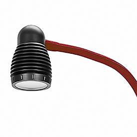 LED-Tischleuchte Bauer & Böcker Satelite, 4,5 W, 490 lm, 3000 K, dimmbar, neigbar, L 750 mm, Aluminium, schwarz-rot