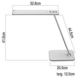 LED-Tischleuchte JAZZ, 11 W, 1000 lm, dimmbar, schwenkbar, mit Induktions-Ladefunktion, weiß-silber
