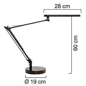 LED-Tischleuchte MAMBOLED, 7 W, 665 lm, mit Diffusor, dreh-u. neigbar, Sockel + Klemme, schwarz
