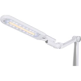 LED-Tischleuchte Multiflex, stufenlos dimmbar, 3 Farbtemperatur-Stufen, mit Fuß und Klemme, silber