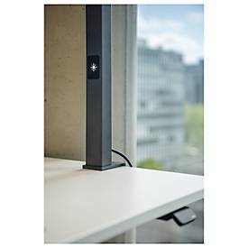 LED-Tischleuchte SLV Worklight, Touch-Dimmer, 7600 Lumen, 79 W, 200-240 V, PIR-Sensor, festverbaute LEDs, L 692 x B 310 x H 1200 mm, schwarz