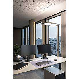 LED-Tischleuchte SLV Worklight, Touch-Dimmer, 7600 Lumen, 79 W, 200-240 V, PIR-Sensor, festverbaute LEDs, L 692 x B 310 x H 1200 mm, silber