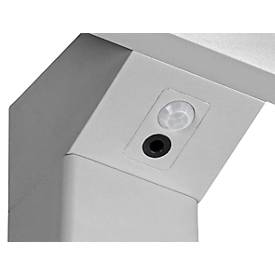 LED-Tischleuchte SLV Worklight, Touch-Dimmer, 7600 Lumen, 79 W, 200-240 V, PIR-Sensor, festverbaute LEDs, L 692 x B 310 x H 1200 mm, silber