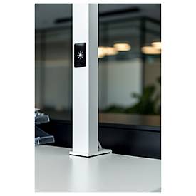LED-Tischleuchte SLV Worklight, Touch-Dimmer, 7600 Lumen, 79 W, 200-240 V, PIR-Sensor, festverbaute LEDs, L 692 x B 310 x H 1200 mm, weiß