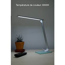 LED-Tischleuchte UNILUX Popy, 5 W, 500 lm, 3000-6000 K, 3 Leuchtstärken, dimmbar, faltbar, silber-weiß