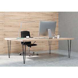 LED-Tischleuchte UNILUX Popy, 5 W, 500 lm, 3000-6000 K, 3 Leuchtstärken, dimmbar, faltbar, silber-weiß