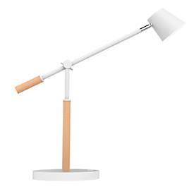 LED-Tischleuchte UNILUX VICKY, 9 W, 900 lm, 3000 K, 3 Leuchtstärken, dimmbar, USB-Ladefunktion, Buchenholz & Stahl, weiß-buche