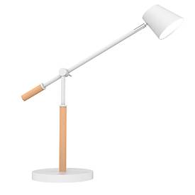 LED-Tischleuchte UNILUX VICKY, 9 W, 900 lm, 3000 K, 3 Leuchtstärken, dimmbar, USB-Ladefunktion, Buchenholz & Stahl, weiß-buche