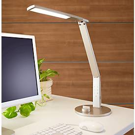 LED-Tischleuchte Vario Plus, 10 W, 620 lm, 2700-6400 K, höhenverstell-/dreh-/neigbar, USB-Ladefunktion, stufenlos dimmbar, champagner