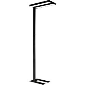 LED vloerlamp - traploos dimbaar - directe en indirecte verlichting - H 1950 mm - 2 x 40 W - zwart