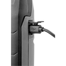 LED-Werkstattleuchte Ansmann IL700R, 700 Lumen (Hauptleuchte), 120 Lumen (Knopfleuchte), bis zu 15 h, drehbar, B 40 × T 44,5 × H 384 mm, Kunststoff