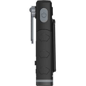 LED-Werkstattleuchte Ansmann WL 500R Pocket, 500 lm (Hauptleuchte), 180 lm (Knopfleuchte), bis zu 26 h, B 64,8 × T 40,5 × H 131 mm, schwarz