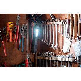 LED-Werkstattleuchte Ansmann WL1000R, 1000 lm (Hauptleuchte), 180 lm (Knopfleuchte), bis zu 46 h, B 57,5 × T 37,5 × H 256 mm, Kunststoff, schwarz