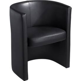 Ledersessel Club, Echtleder, schwarz