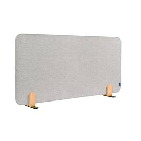 Legamaster Akustik-Tischtrennwand Elements, PET-Kern, Stoffoberfläche pinnbar, inkl. 2 Fußhalterungen, B 1200 x H 600 x T 21 mm, quiet grey