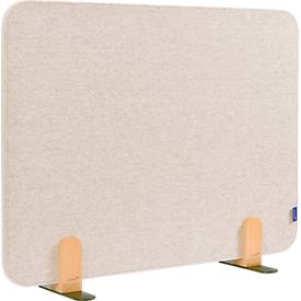 Legamaster Akustik-Tischtrennwand Elements, PET-Kern, Stoffoberfläche pinnbar, inkl. 2 Fusshalterungen, B 800 x H 600 x T 21 mm, soft beige