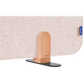 Legamaster Akustik-Tischtrennwand Elements, PET-Kern, Stoffoberfläche pinnbar, inkl. 2 Fußhalterungen, B 800 x H 600 x T 21 mm, soft beige