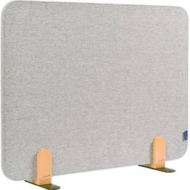 Legamaster Elements akoestische tafelafscheiding, PET-kern, afneembare stofplaat, incl. 2 voetsteunen, B 800 x H 600 x D 21 mm, rustig grijs