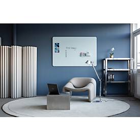 Legamaster Glasboard RC, mit 2 Magneten & 1 Glasboard Marker, B 1500 x T 4,4 x H 1000 mm, gehärtetes Sicherheitsglas, matt, chilly lake