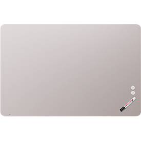 Legamaster Glasboard RC, mit 2 Magneten & 1 Glasboard Marker, B 1500 x T 4,4 x H 1000 mm, gehärtetes Sicherheitsglas, matt, warm grey