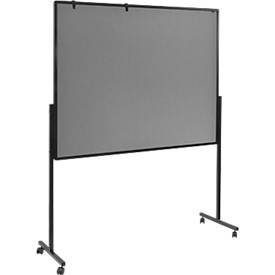 Legamaster PREMIUM mobiles Multiboard XL, Pinnboard und Whiteboard, mit Rollen, B 1200 x H 1500 mm, grau, inkl. Klick-Papierhaken