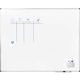 Legamaster Whiteboard PREMIUM, Hoch-/Querformat, Stahl weiß lackiert + Aluminiumrahmen, magnethaftend, Ablageschale + Zubehör, B 1500 x H 1200 mm