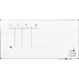 Legamaster Whiteboard PREMIUM, Hoch-/Querformat, Stahl weiß lackiert + Aluminiumrahmen, magnethaftend, Ablageschale + Zubehör, B 1800 x H 900 mm