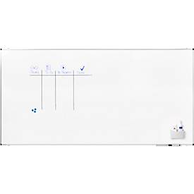 Legamaster Whiteboard PREMIUM , Hoch-/Querformat, Stahl weiß lackiert + Aluminiumrahmen, magnethaftend, Ablageschale + Zubehör, B 2400 x H 1200 mm