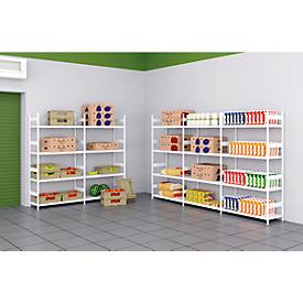 Kerkmann Legbordstelling Galva, B 750 x D 400 x H 1900 mm, 4 legborden, zonder eindframe, staal met poedercoating