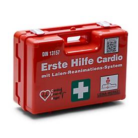 Leina-Werke SAN CARDIO Erste-Hilfe-Koffer orange, DIN 13157, ABS, Cardio First Angel, PRIMUS, Wandhalterung, 310x130x210 mm


