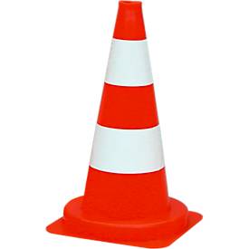 Leitkegel PVC reflektierend 500 mm, 1,24 kg, hohe Sichtbarkeit Tag/Nacht, Pylon für Baustelle/Parkplatz