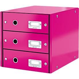 LEITZ® 3 Schubladen Click + Store, hoch, pink