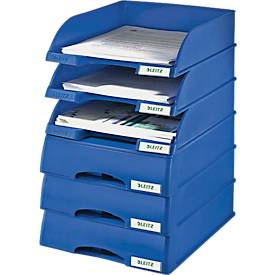 LEITZ® Ablagekorb Plus, DIN A4, Kunststoff, 4 Stück, blau