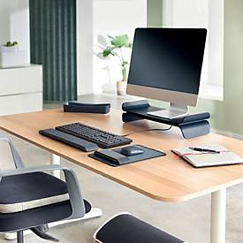 Leitz Balancekissen Ergo Active, ergonomisch, bis 150 kg, inkl. Luftpumpe, B 368 x T 364 x H 55 mm, waschbarer Stoffbezug, dunkelgrau