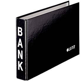 LEITZ® Bank-Ordner, A6 quer, Material: Karton PP-kaschiert, schwarz