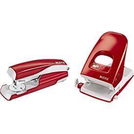 LEITZ® Bürolocher 5138 + Heftgerät 5522 SET, rot