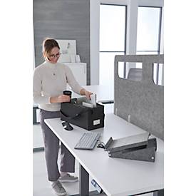 Leitz Desk Sharing Tasche, faltbar, 3 Fächer, passend für Laptops bis 18", samtgrau, 465 x 210 x 200 mm