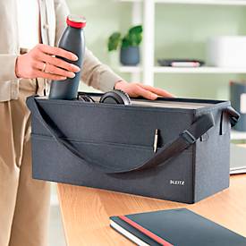 Leitz Desk Sharing Tasche kompakt, faltbar, 3 Fächer, für Laptops bis 14', samtgrau, 200 x 210 x 355 mm