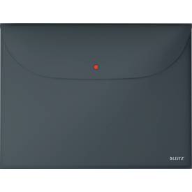 Leitz® Dokumentenhülle Cosy Privacy, blickdicht, A4-Format, für bis zu 50 Blatt, mit 2 Taschen, 3 Stück, grau