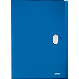 Leitz® Dokumentenmappe Recycle, A4, bis 250 Blatt, 5 Fächer & Ablagefach, blickdicht, 100 % recycelbar, Blauer Engel, Kunststoff, blau