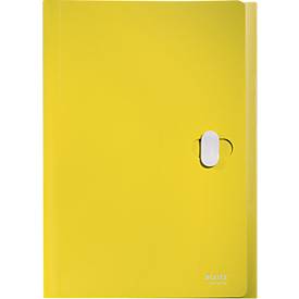 Leitz® Dokumentenmappe Recycle, A4, bis 250 Blatt, 5 Fächer & Ablagefach, blickdicht, 100 % recycelbar, Blauer Engel, Kunststoff, gelb